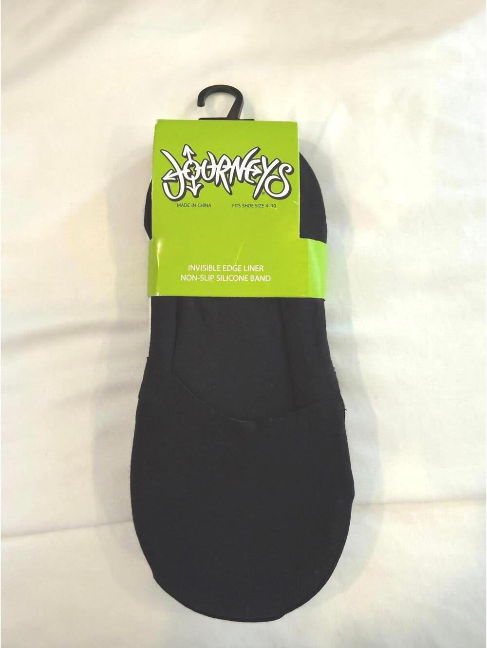 New Journeys Invisible Edge Liner Non-Slip Silicone Band 5-Pack Socks
